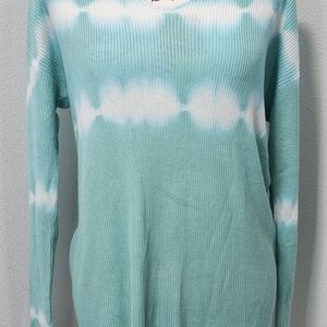 Macaron Women's Tye Dye Knit Long Sleeve V-Neck Tunic Top Size Small NWT